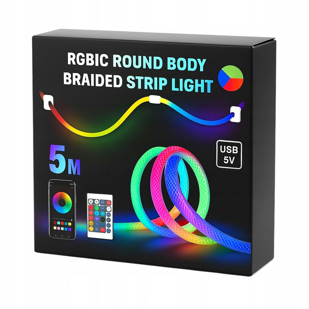 Bande LED RGB tube 360° numérique 5m 16mm USB 5V App Control - شريط إضاءة ملونة - 6