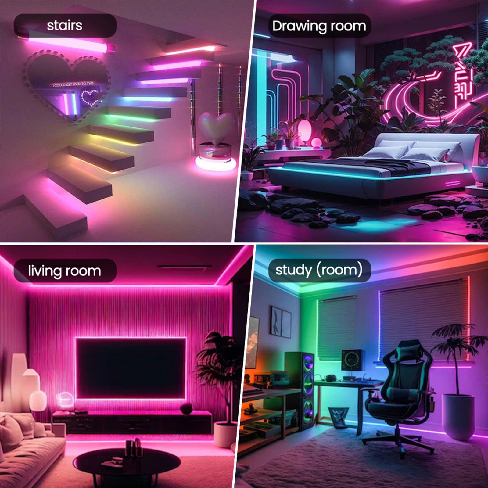 Bande LED RGB tube 360° numérique 5m 16mm USB 5V App Control - شريط إضاءة ملونة 6