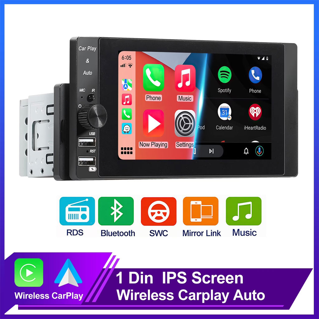 Autoradio 1 DIN MP5 Player Carplay et Android Auto Full HD - مشغل راديو للسيارة 2
