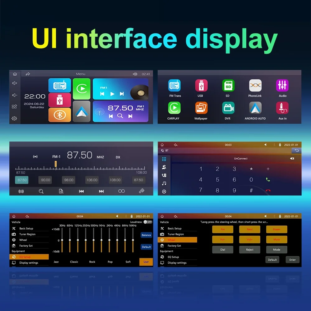 Autoradio 1 DIN MP5 Player Carplay et Android Auto Full HD - مشغل راديو للسيارة 6