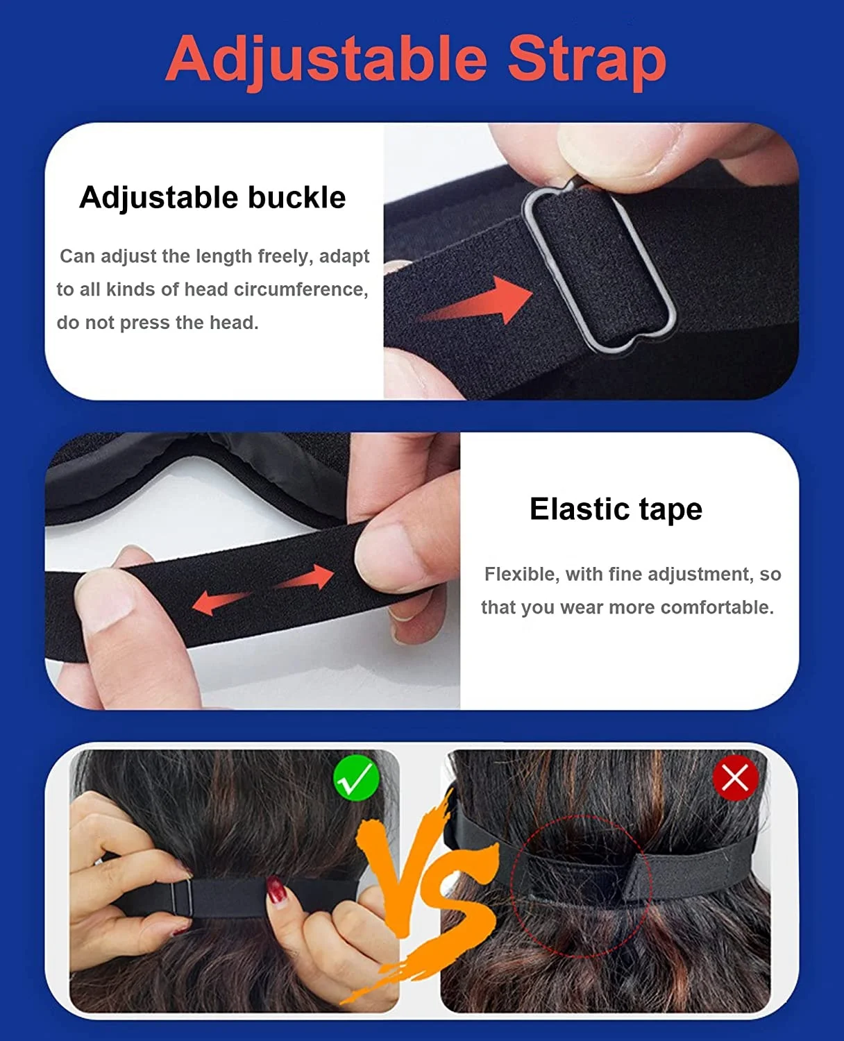 Masque de sommeil 3D ergonomique et profond amélioré avec sangle ajustable - قناع نوم مريح - 11