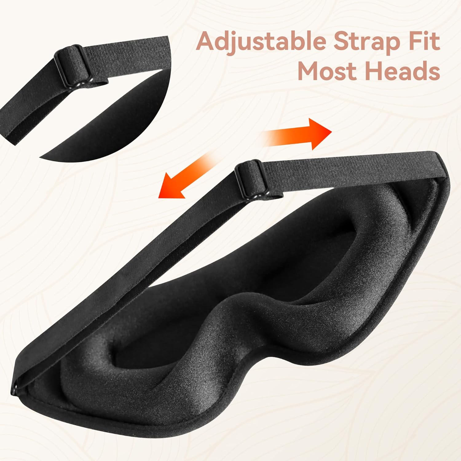 Masque de sommeil 3D ergonomique et profond amélioré avec sangle ajustable - قناع نوم مريح 5