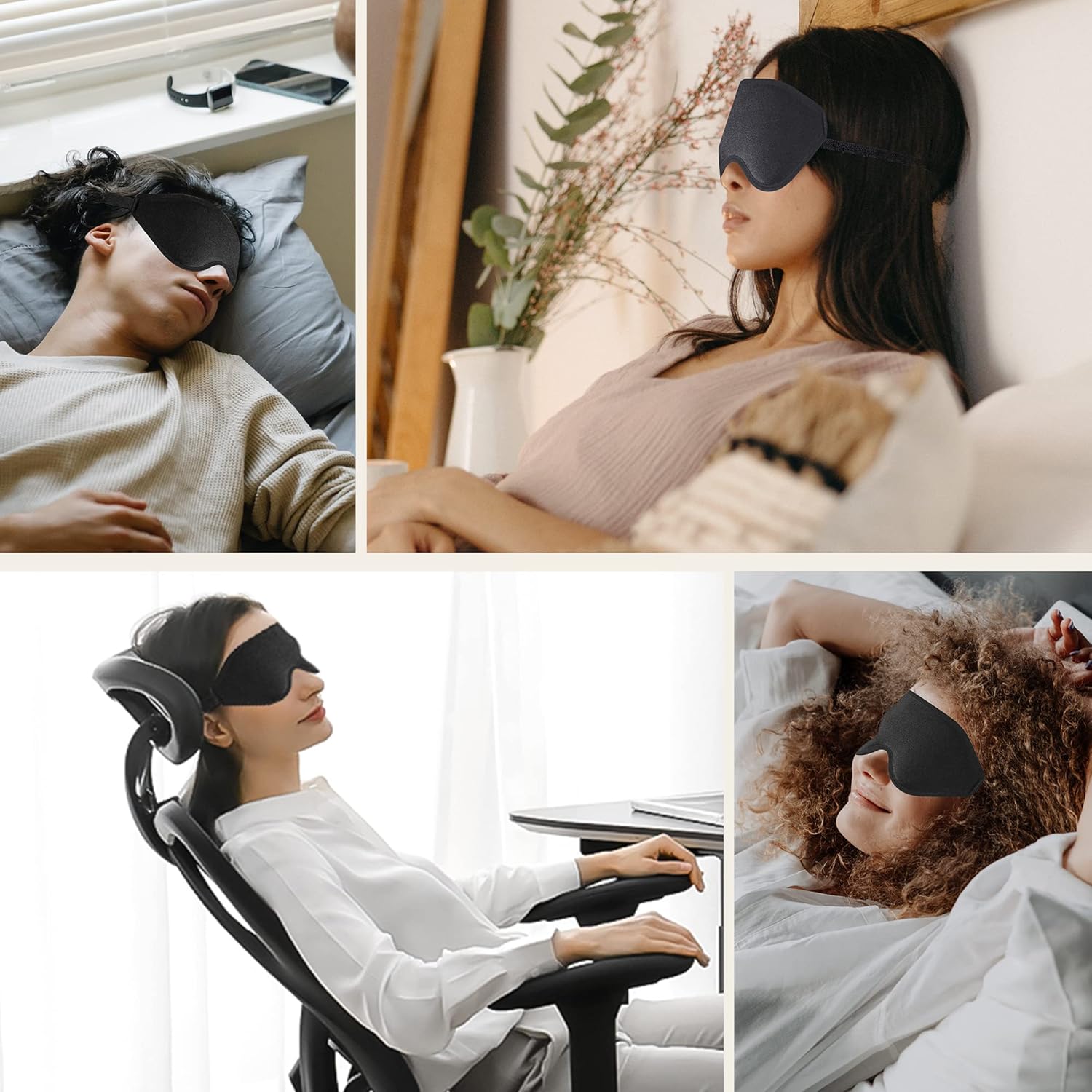 Masque de sommeil 3D ergonomique et profond amélioré avec sangle ajustable - قناع نوم مريح 7