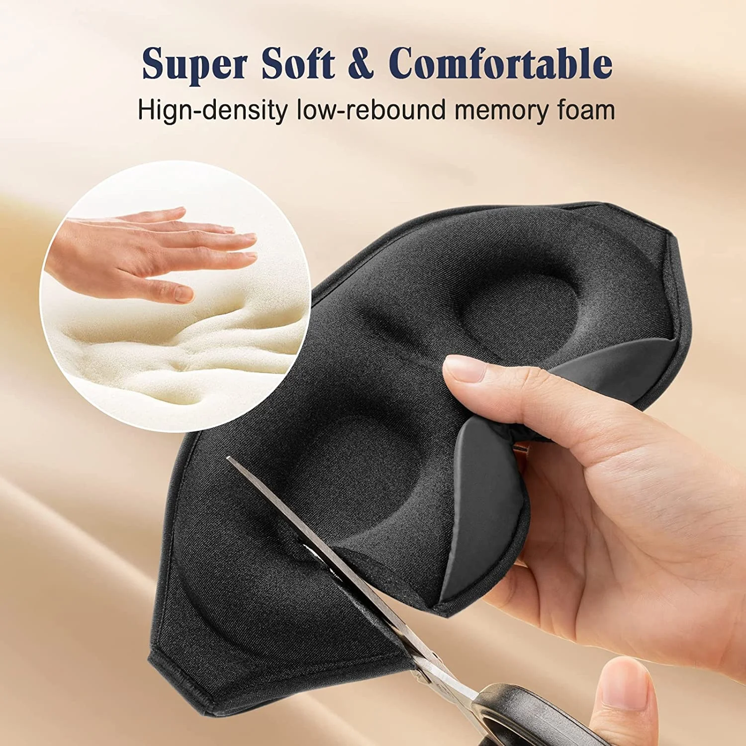 Masque de sommeil 3D ergonomique et profond amélioré avec sangle ajustable - قناع نوم مريح 12