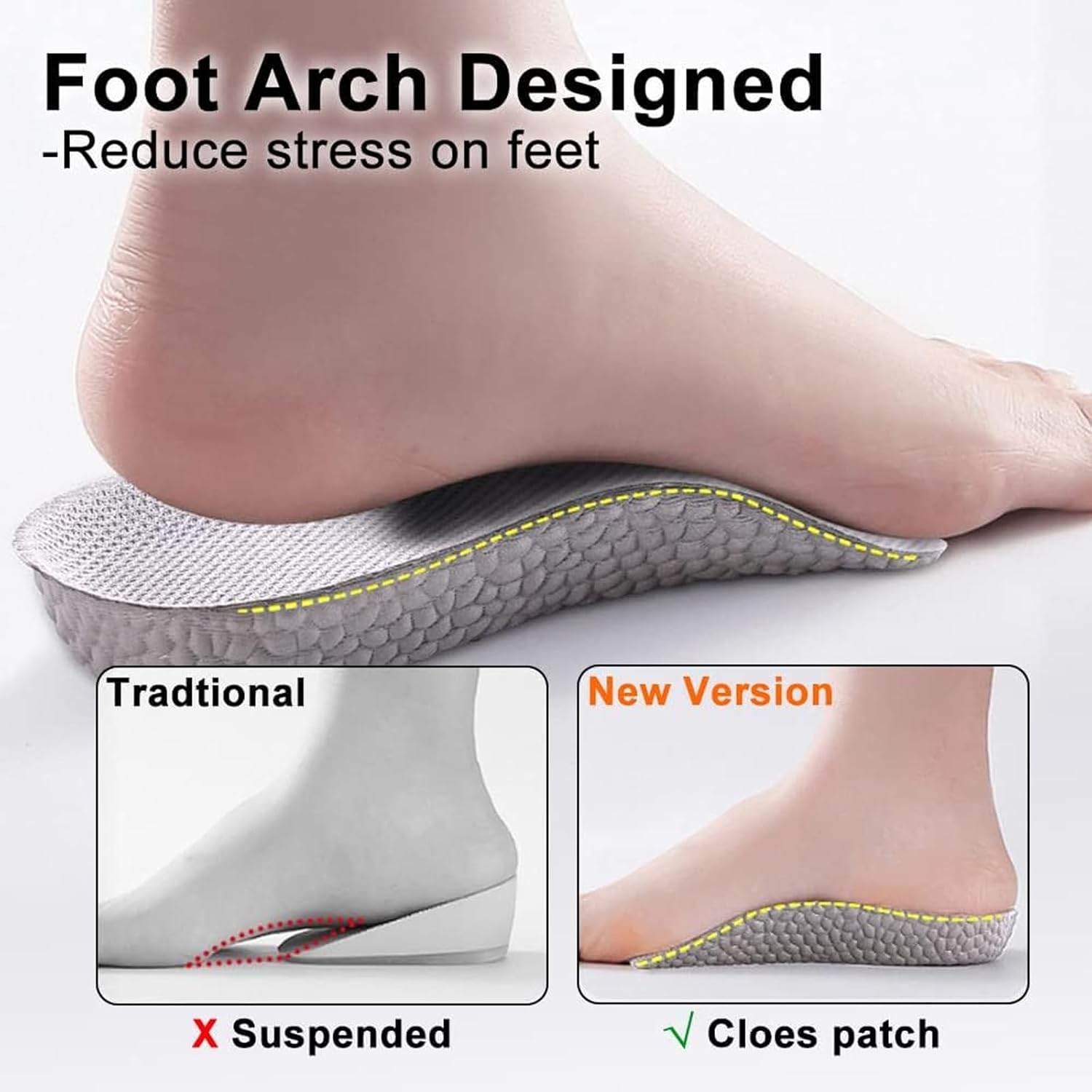 Semelles de chaussures orthopédiques pour augmenter la hauteur 3.5cm - نعل زيادة الطول وتصحيح القوام - 9