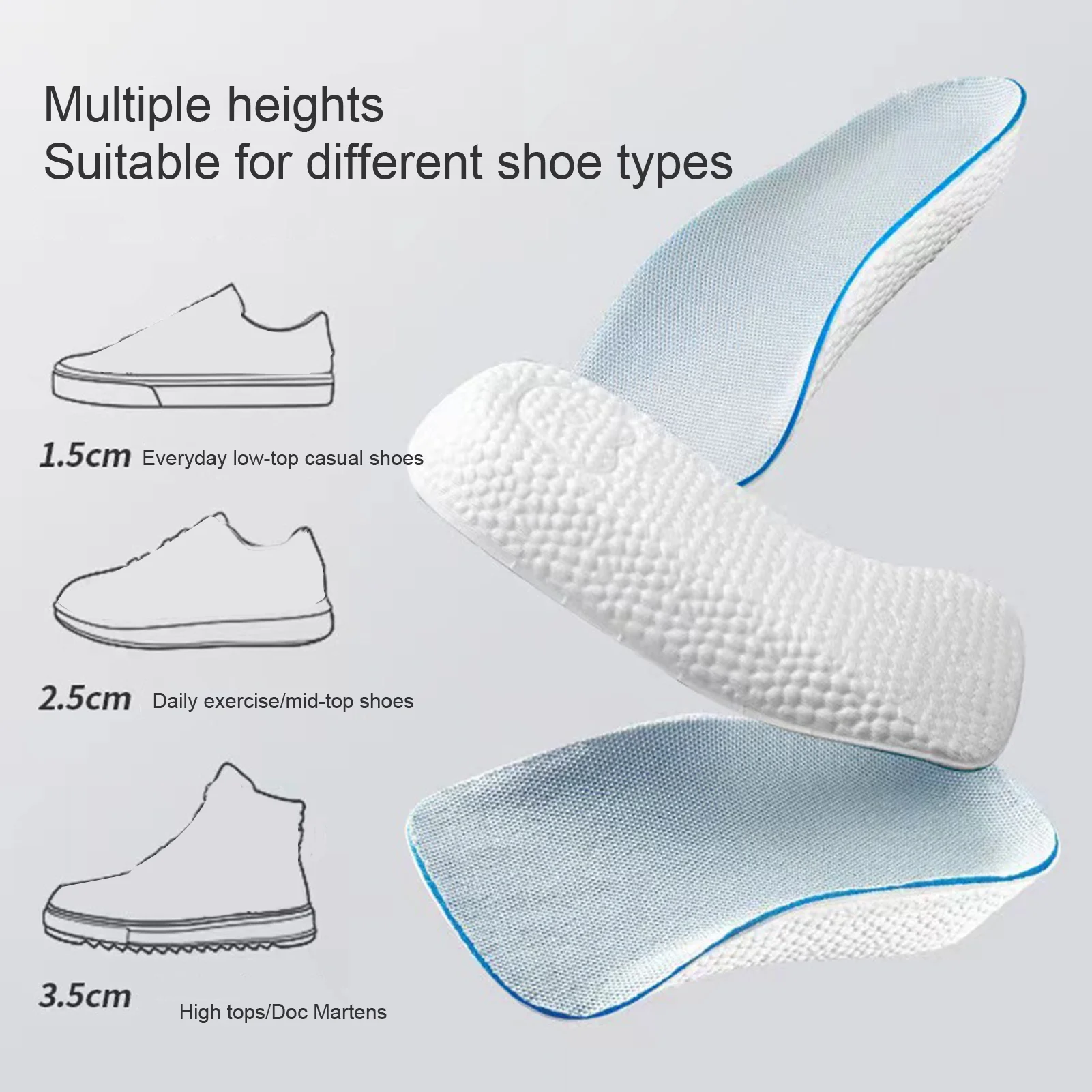 Semelles de chaussures orthopédiques pour augmenter la hauteur 3.5cm - نعل زيادة الطول وتصحيح القوام 14