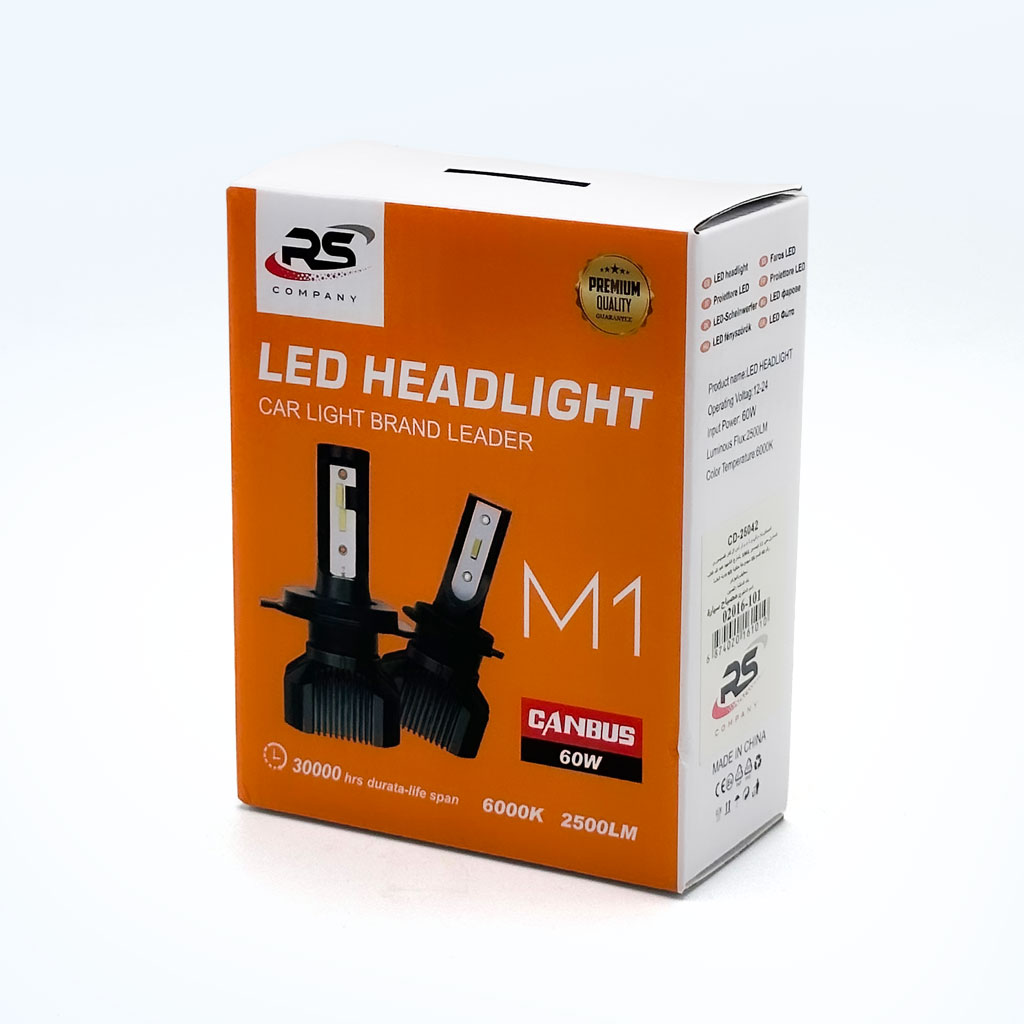 Kit Lampe de phare Canabus M1 H4 LED 6000K 60W - مصابيح إضاءة أمامية للسيارات 3