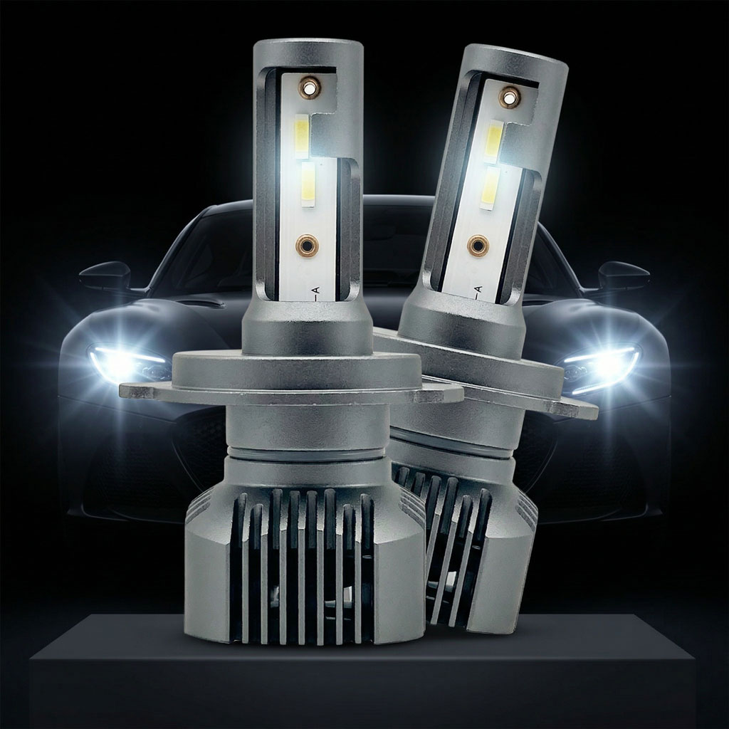 Kit Lampe de phare Canabus M1 H4 LED 6000K 60W - مصابيح إضاءة أمامية للسيارات