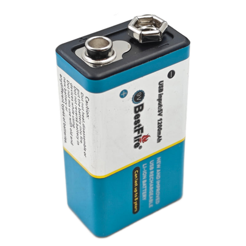 Pile rechargeable USB type C 9V 1200mWh en lithium BestFire - بطارية ليثيوم قابلة لإعادة الشحن 3