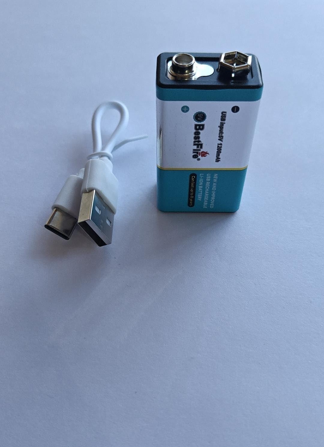 Pile rechargeable USB type C 9V 1200mWh en lithium BestFire - بطارية ليثيوم قابلة لإعادة الشحن - 14