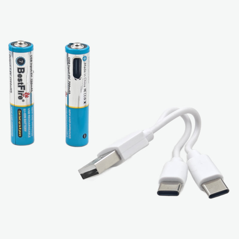 Pile rechargeable USB type C AAA 700mWh en lithium BestFire -  بطارية ليثيوم قابلة لإعادة الشحن - 5