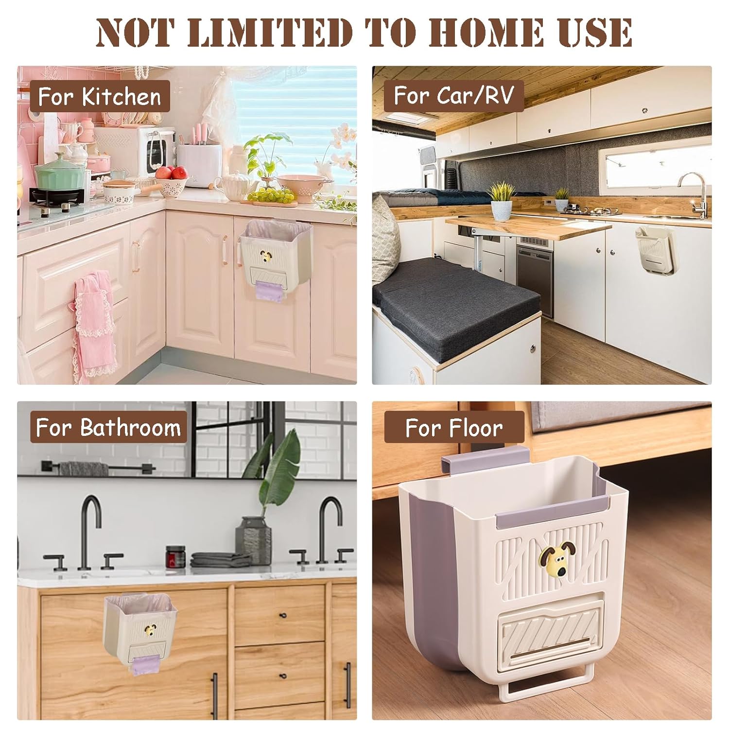 Poubelle de cuisine pliable et suspendue de 7 L avec distributeur sachets - سلة نفايات للمطبخ - 6