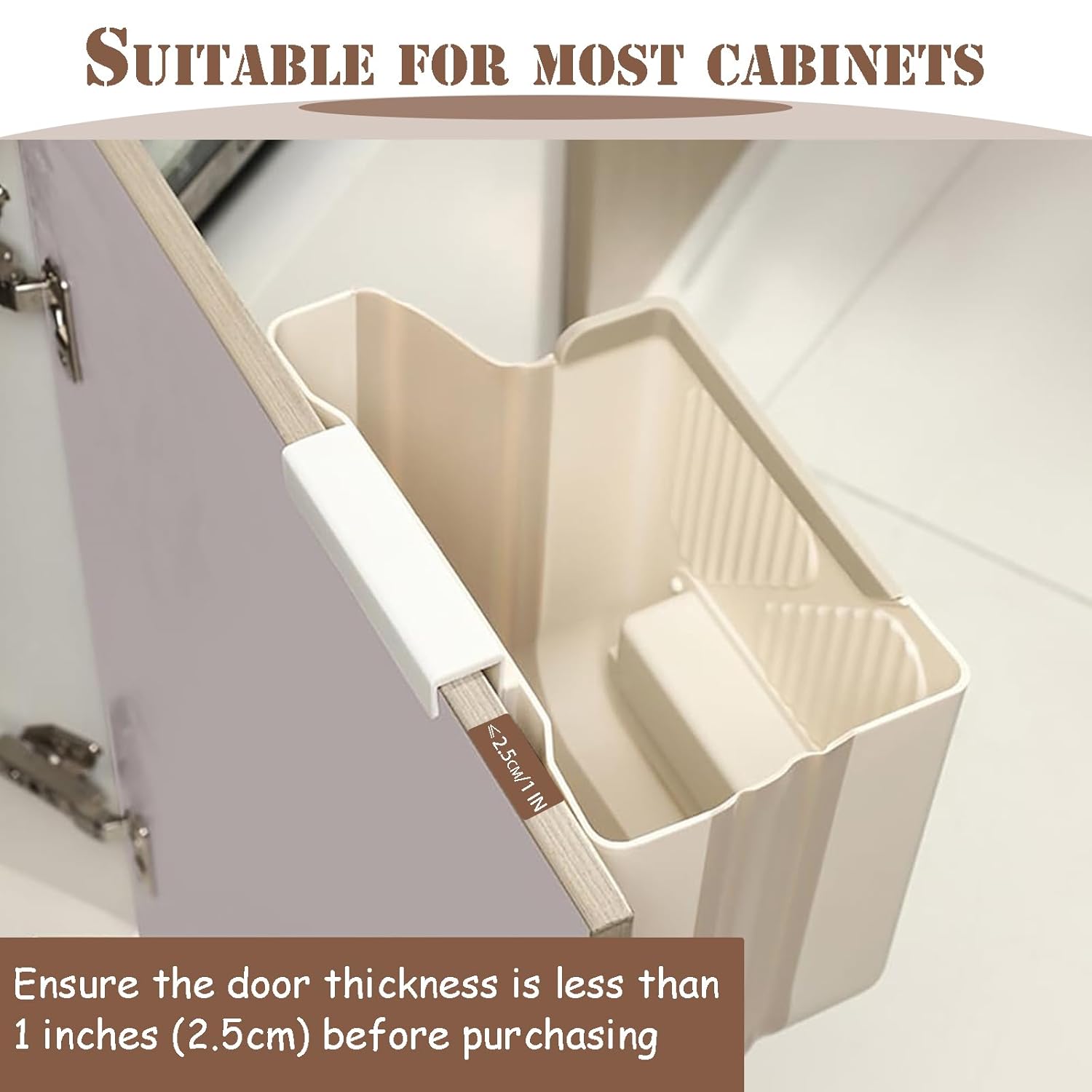 Poubelle de cuisine pliable et suspendue de 7 L avec distributeur sachets - سلة نفايات للمطبخ 5