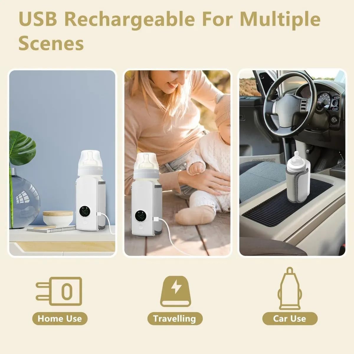 Chauffe-biberon portable rechargeable avec écran LCD et Température réglable - سخان قارورة الحليب 14