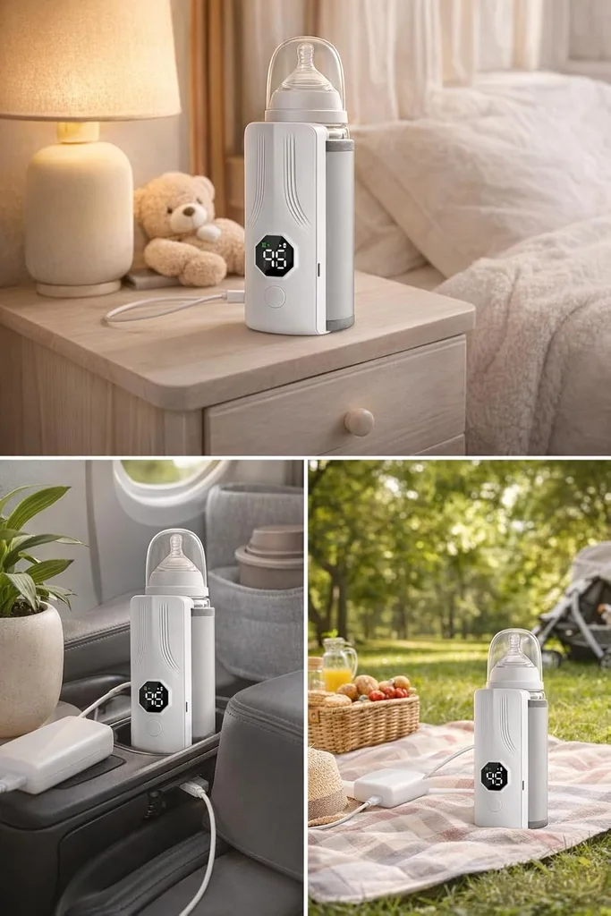 Chauffe-biberon portable rechargeable avec écran LCD et Température réglable - سخان قارورة الحليب 16