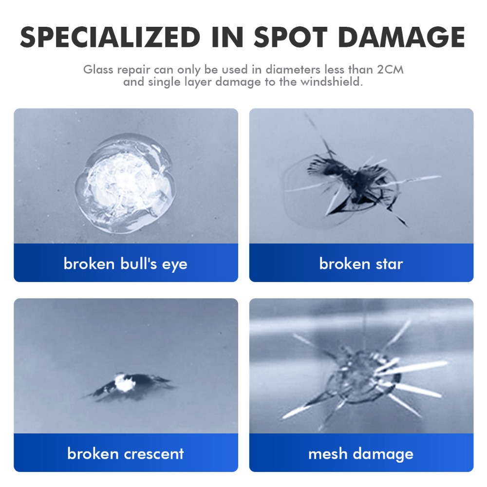 Kit de réparation de pare-brise fissuré - طقم إصلاح الزجاج الأمامي المتشقق 7