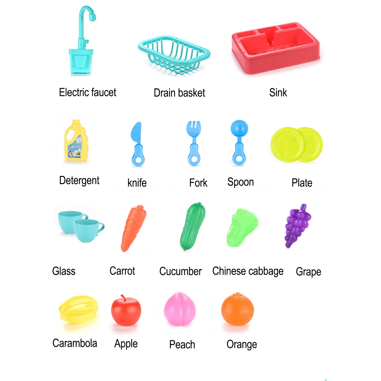 Evier de cuisine avec eau courant Jouet éducatifs pour enfants - لعبة مغسلة مطبخ للأطفال - 1