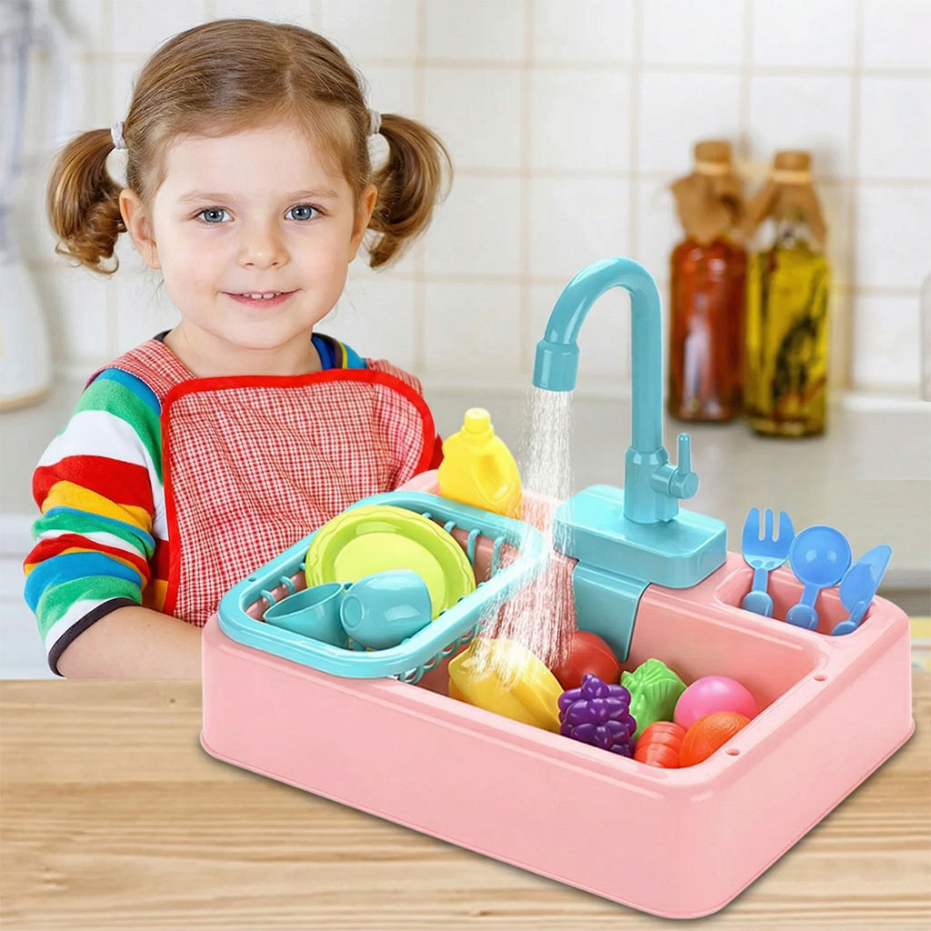 Evier de cuisine avec eau courant Jouet éducatifs pour enfants - لعبة مغسلة مطبخ للأطفال 2