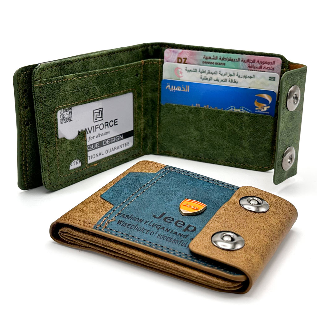 Portefeille Jeep pour Homme Multi-Poches en Simili Cuire - محفظة نقود وبطاقات - 1