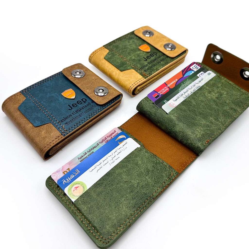 Portefeille Jeep pour Homme Multi-Poches en Simili Cuire - محفظة نقود وبطاقات 5