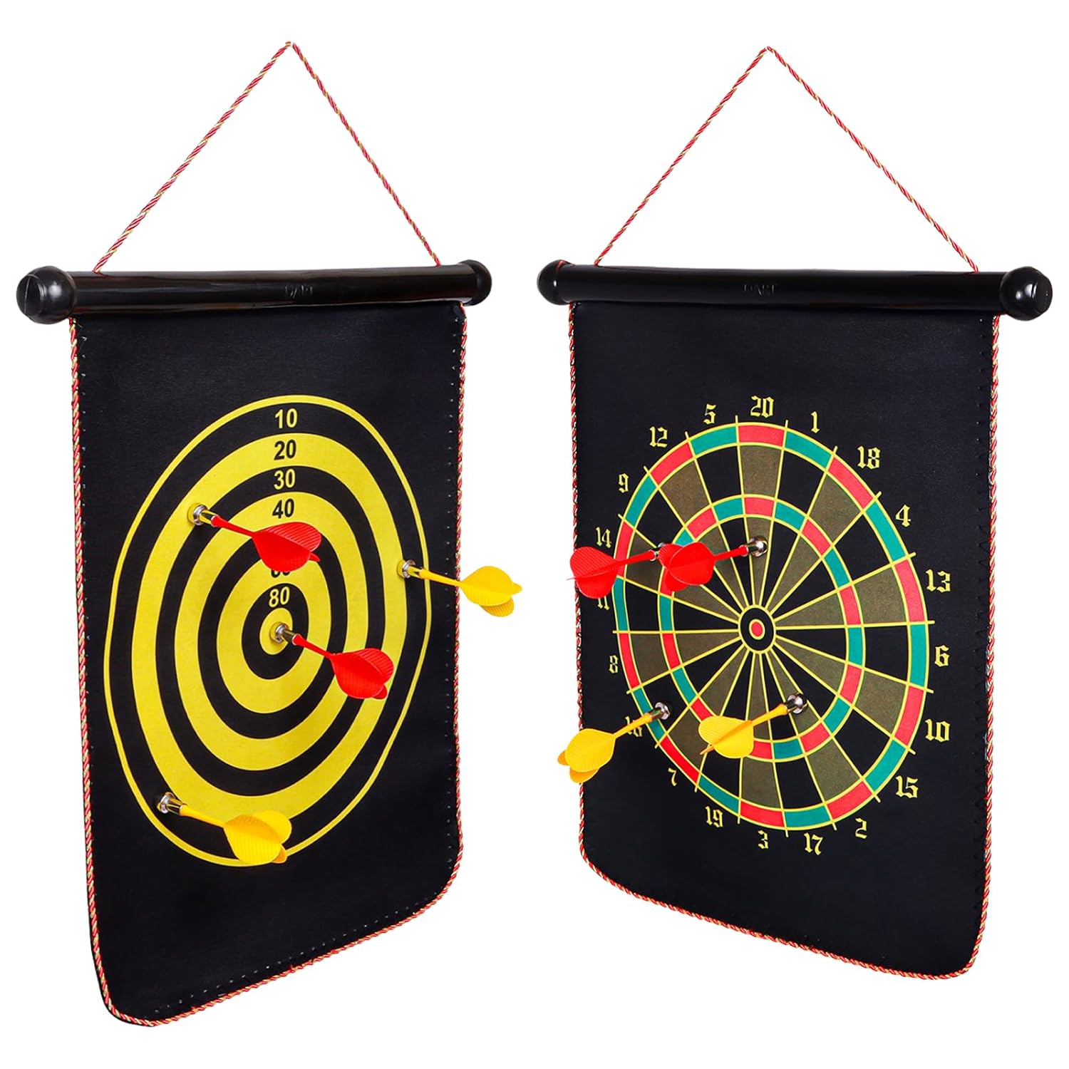 Jeu de fléchettes magnétique avec cible enroulable et suspendue avec 6 fléchettes incluses - لعبة رمي السهام - 1
