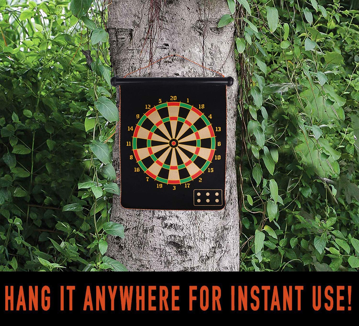 Jeu de fléchettes magnétique avec cible enroulable et suspendue avec 6 fléchettes incluses - لعبة رمي السهام 8