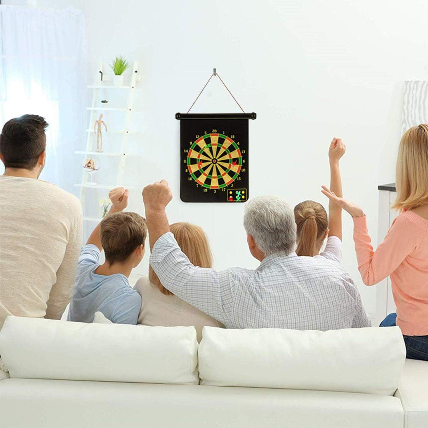 Jeu de fléchettes magnétique avec cible enroulable et suspendue avec 6 fléchettes incluses - لعبة رمي السهام 9