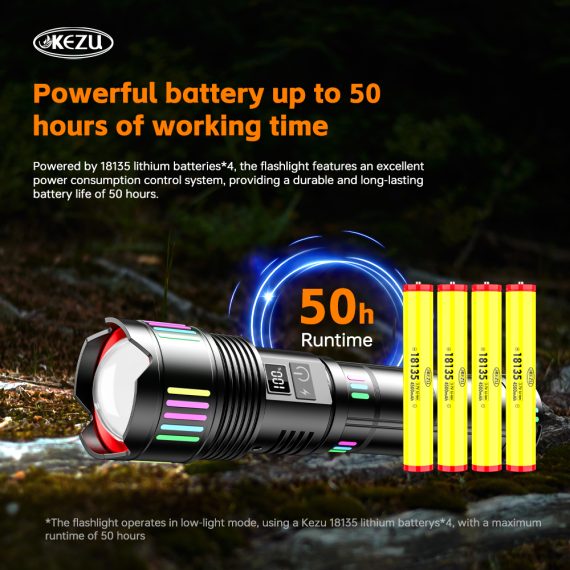 Lampe Torche tactique ultra-puissant 2000 lumens Portée 600 mètres battrie 16000mAh - مصباح يدوي تكتيكي فائق القوة - 4