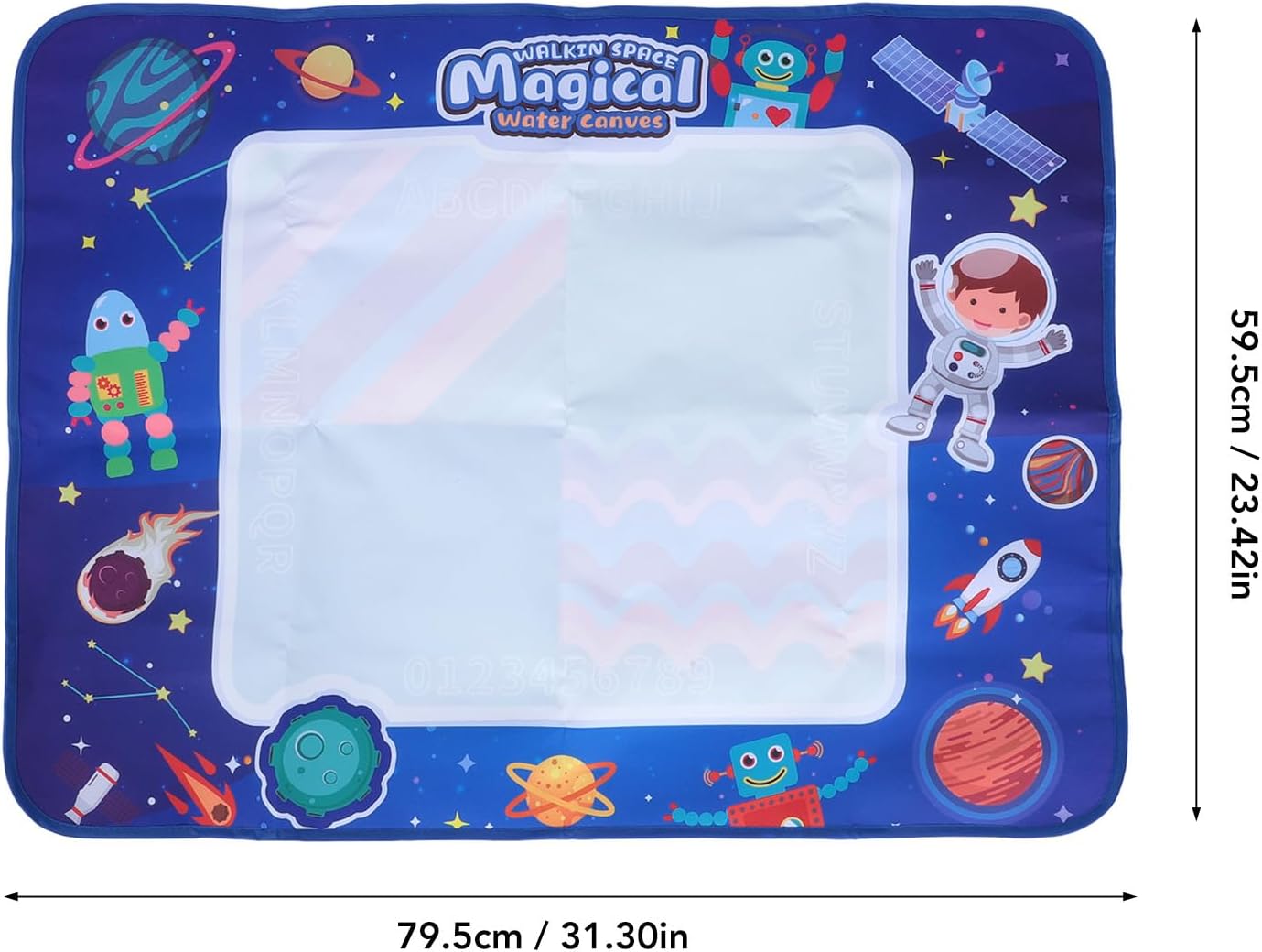 Tapis Water Canevas réutilisable et lavable pour enfants avec zone d'entraînement alphanumérique - بساط تلوين للأطفال - 4