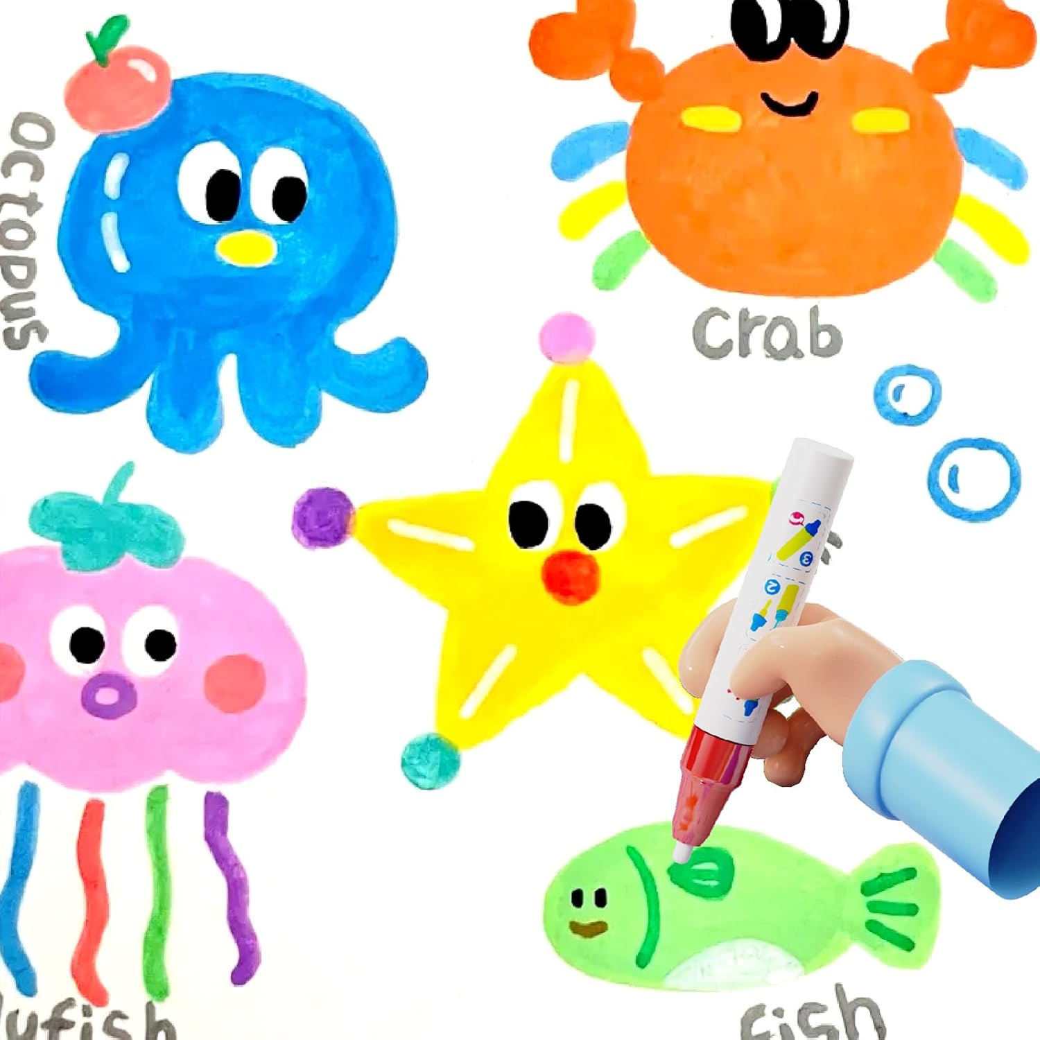 Tapis Water Canevas réutilisable et lavable pour enfants avec zone d'entraînement alphanumérique - بساط تلوين للأطفال 6