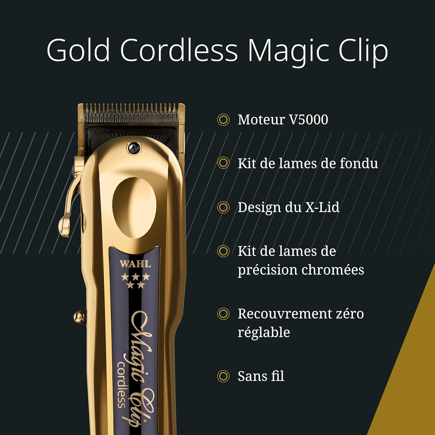 Tondeuse Wahl Magic Clip Gold Cordless Clipper - ماكينة حلاقة الشعر اللاسلكية - 30