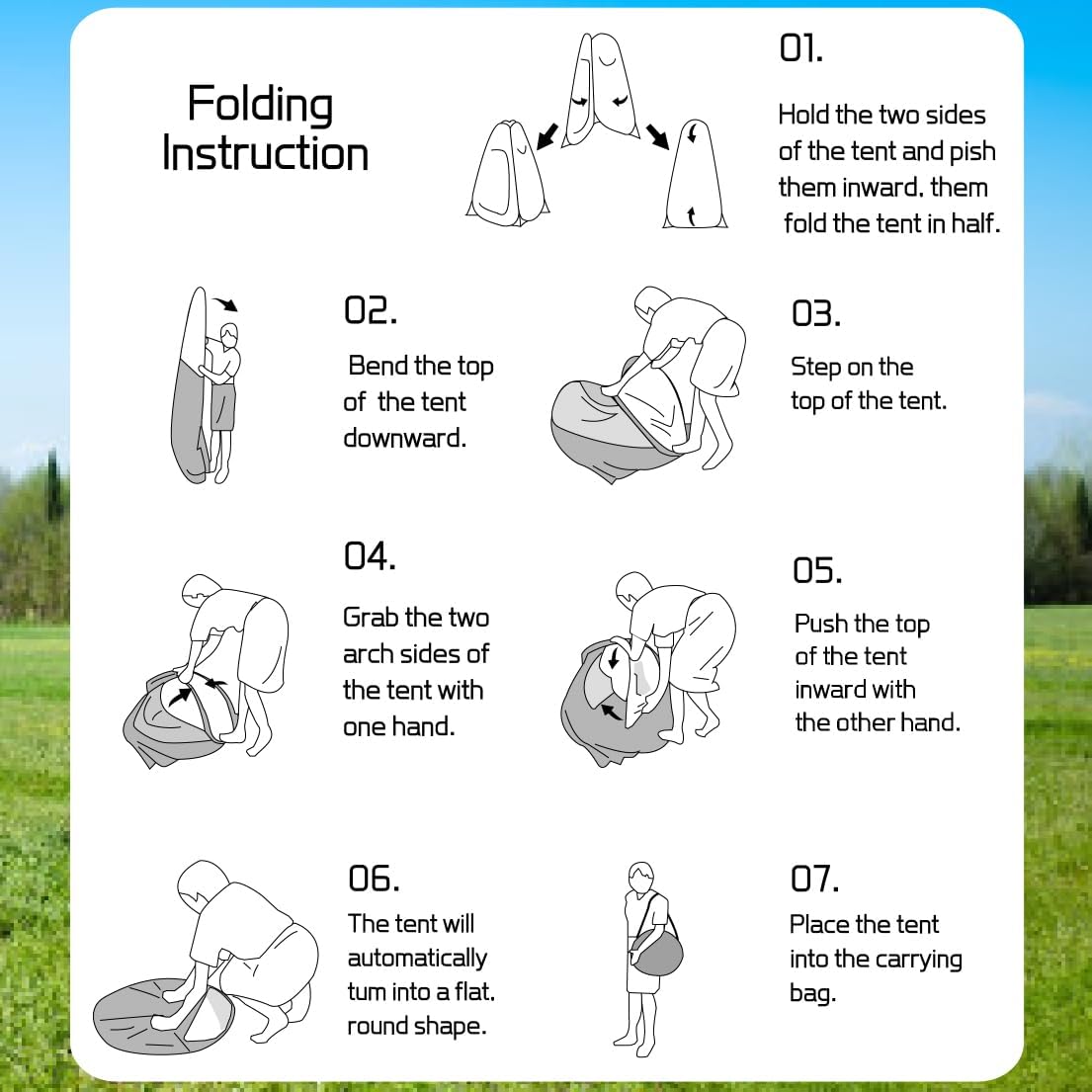 Tente de change pliable protection UPF 50+ et imperméable, 120 x 120 x 190 cm, camouflage - خيمة تغيير الملابس قابلة للطي - 4