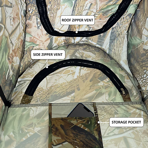 Tente de change pliable protection UPF 50+ et imperméable, 120 x 120 x 190 cm, camouflage - خيمة تغيير الملابس قابلة للطي - 15