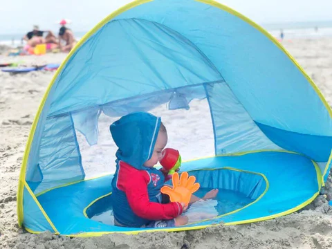 tente de plage bébé avec piscine - خيمة أطفال مع مسبح صغير للعب على الشاطئ والحديقة - 4