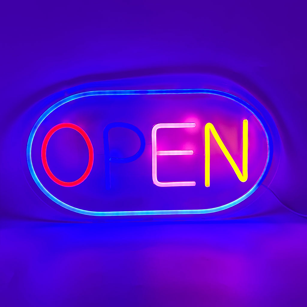 Panneau LED Neon Signe Open - لوحة مضيئة لواجهة محل - 3