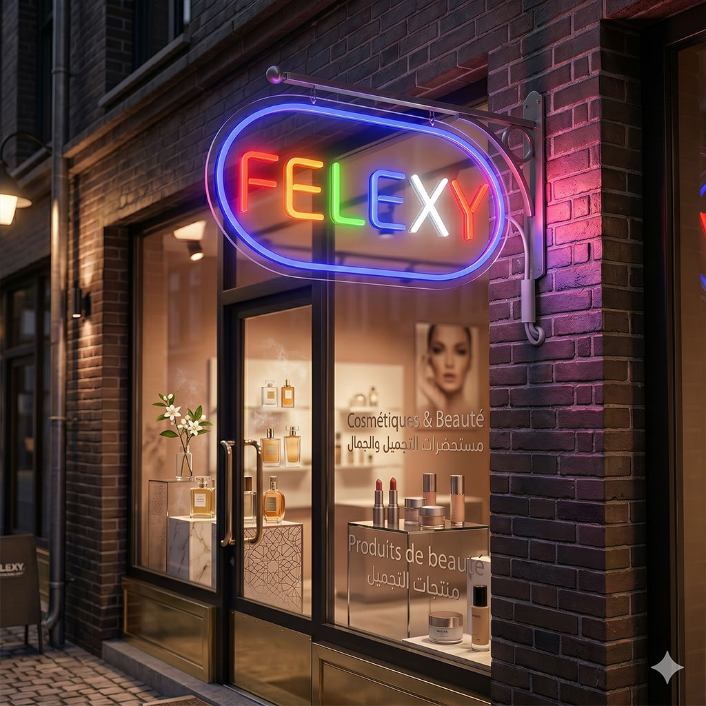 Panneau LED Neon Signe FELEXY - لوحة مضيئة لواجهة محل - 1