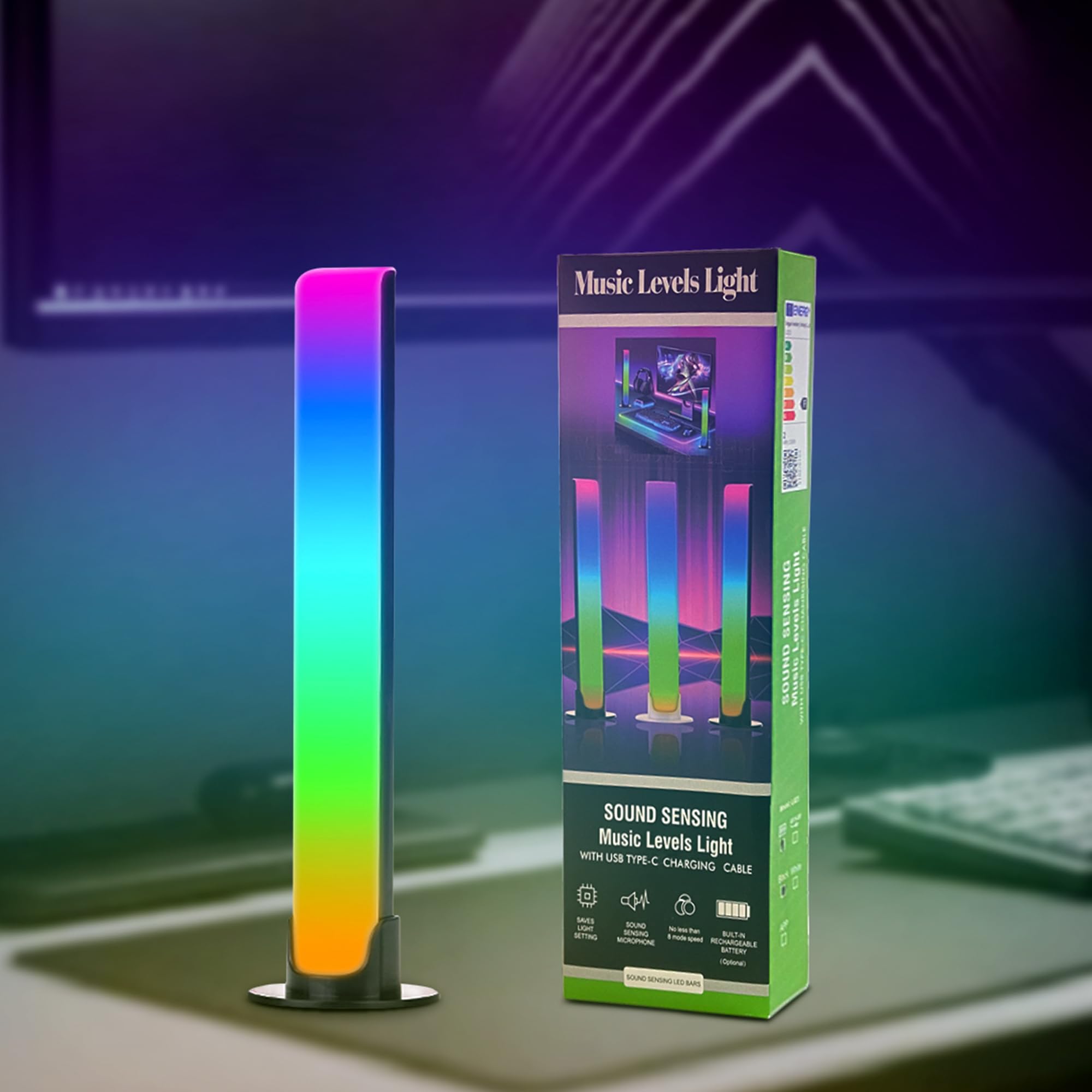 Barre LED RGB 2PCS synchronisée avec la musique et les sons 8 modes d'éclairage - أضواء ملونة متزامنة مع الموسيقى - 6