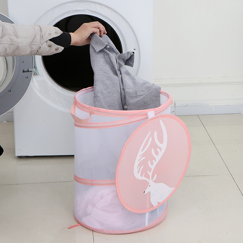 Panier à vêtements sales Pliable avec couvercle 1