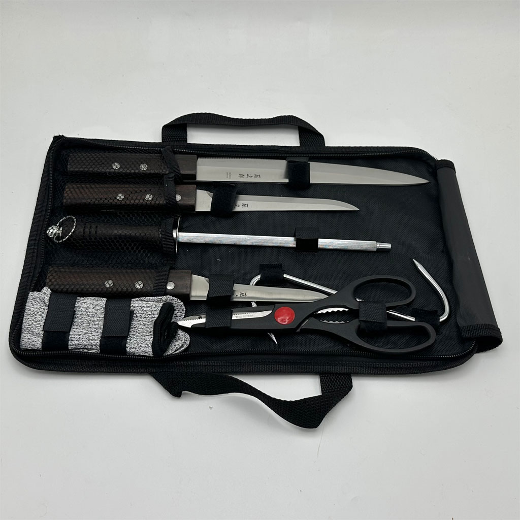 Kit de Cou-teaux de Luxe avec Manches en Bois 7Pcs - طقم سكا-كين الجزارة الفاخر بمقابض خشبية - 1