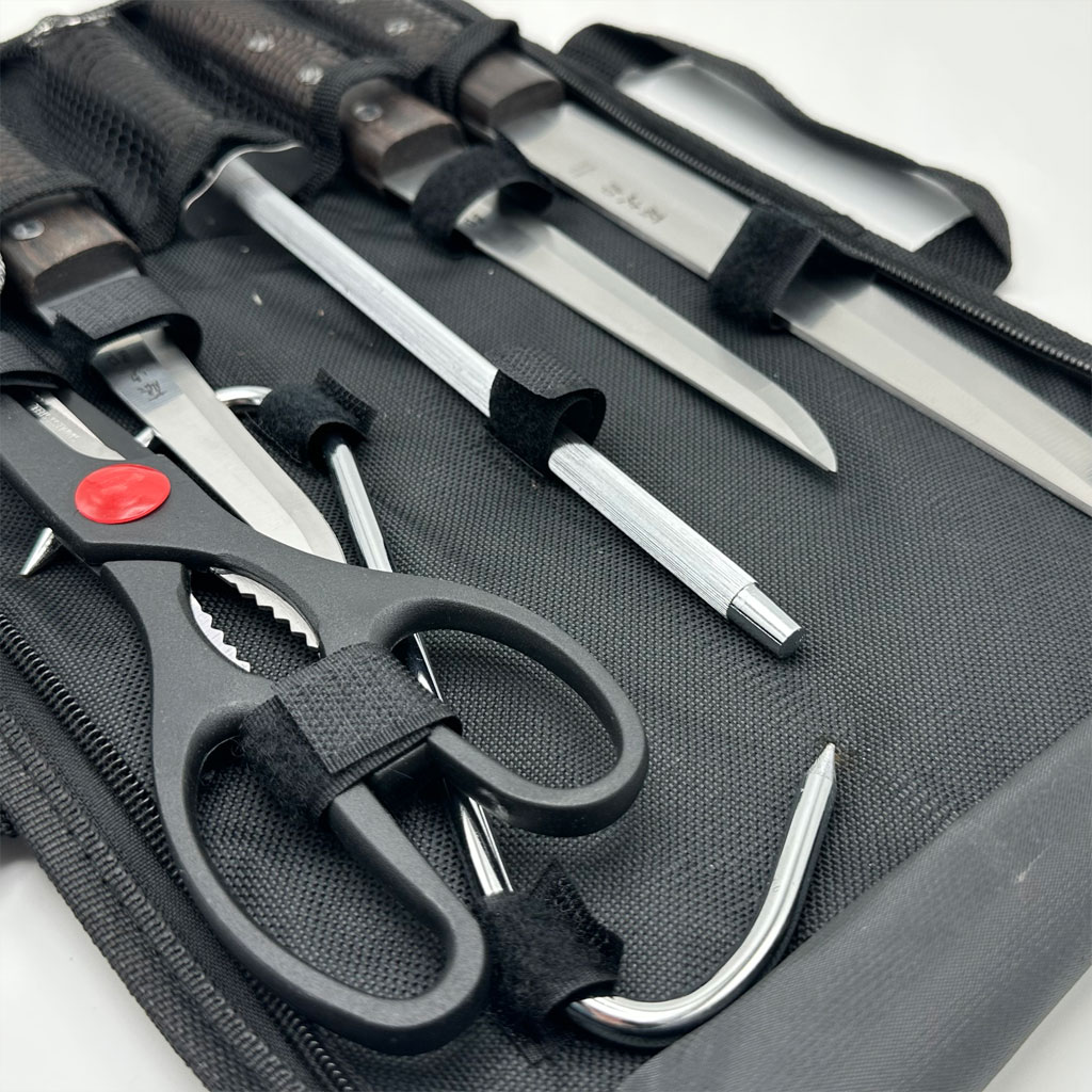 Kit de Cou-teaux de Luxe avec Manches en Bois 7Pcs - طقم سكا-كين الجزارة الفاخر بمقابض خشبية 4