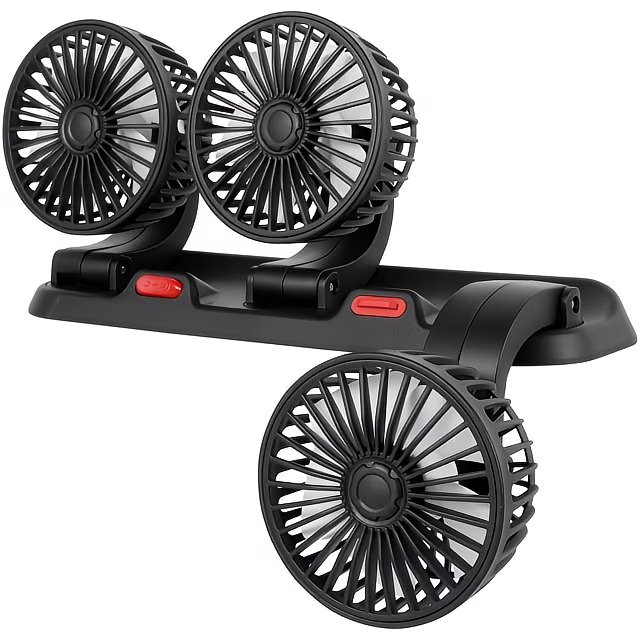 Ventilateur de Voiture USB Haute Vitesse 360° Réglable 3 Têtes 12/ 24 V - مروحة سيارة قابلة للتعديل بزاوية 360 درجة بثلاثة رؤوس - 2