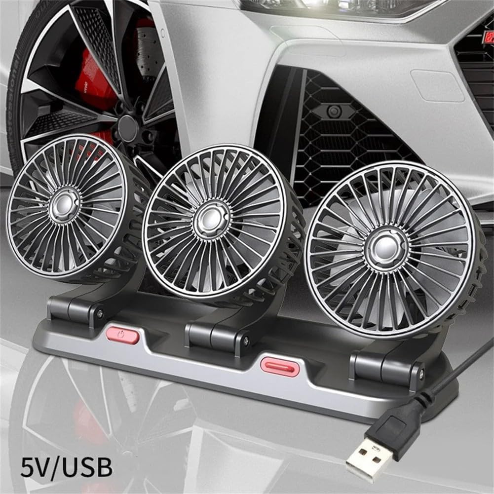 Ventilateur de Voiture USB Haute Vitesse 360° Réglable 3 Têtes 12/ 24 V - مروحة سيارة قابلة للتعديل بزاوية 360 درجة بثلاثة رؤوس - 10