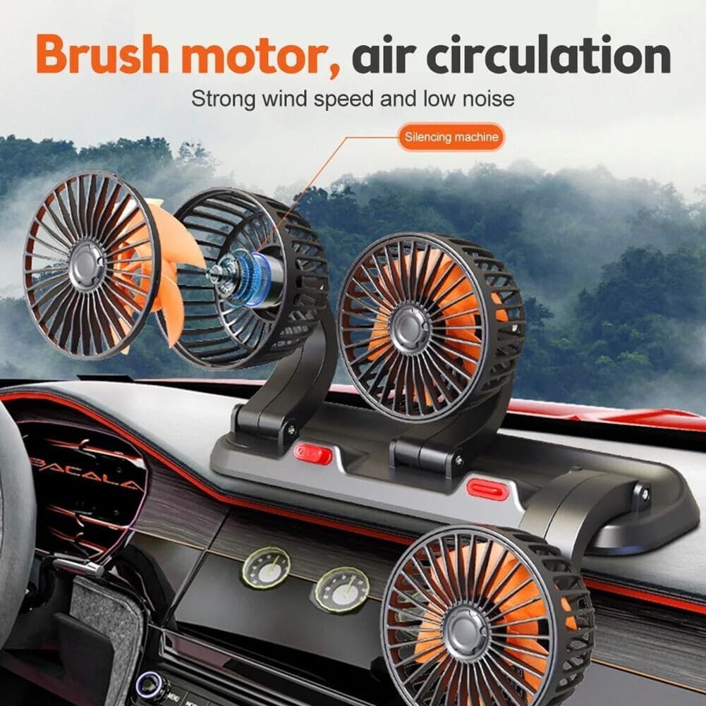 Ventilateur de Voiture USB Haute Vitesse 360° Réglable 3 Têtes 12/ 24 V - مروحة سيارة قابلة للتعديل بزاوية 360 درجة بثلاثة رؤوس 7