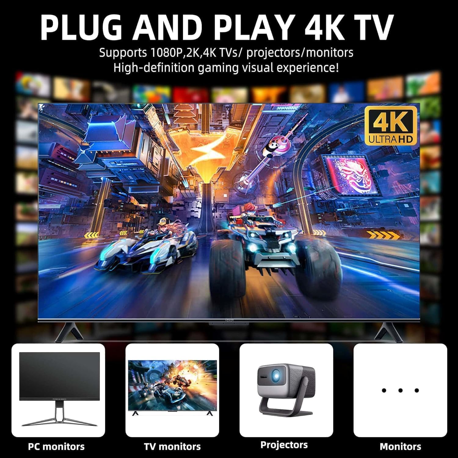 TV Box & Game Console M77 Ultra HD avec Deux Manettes et Télécommande - جهاز الترفيه والألعاب المتكامل 5