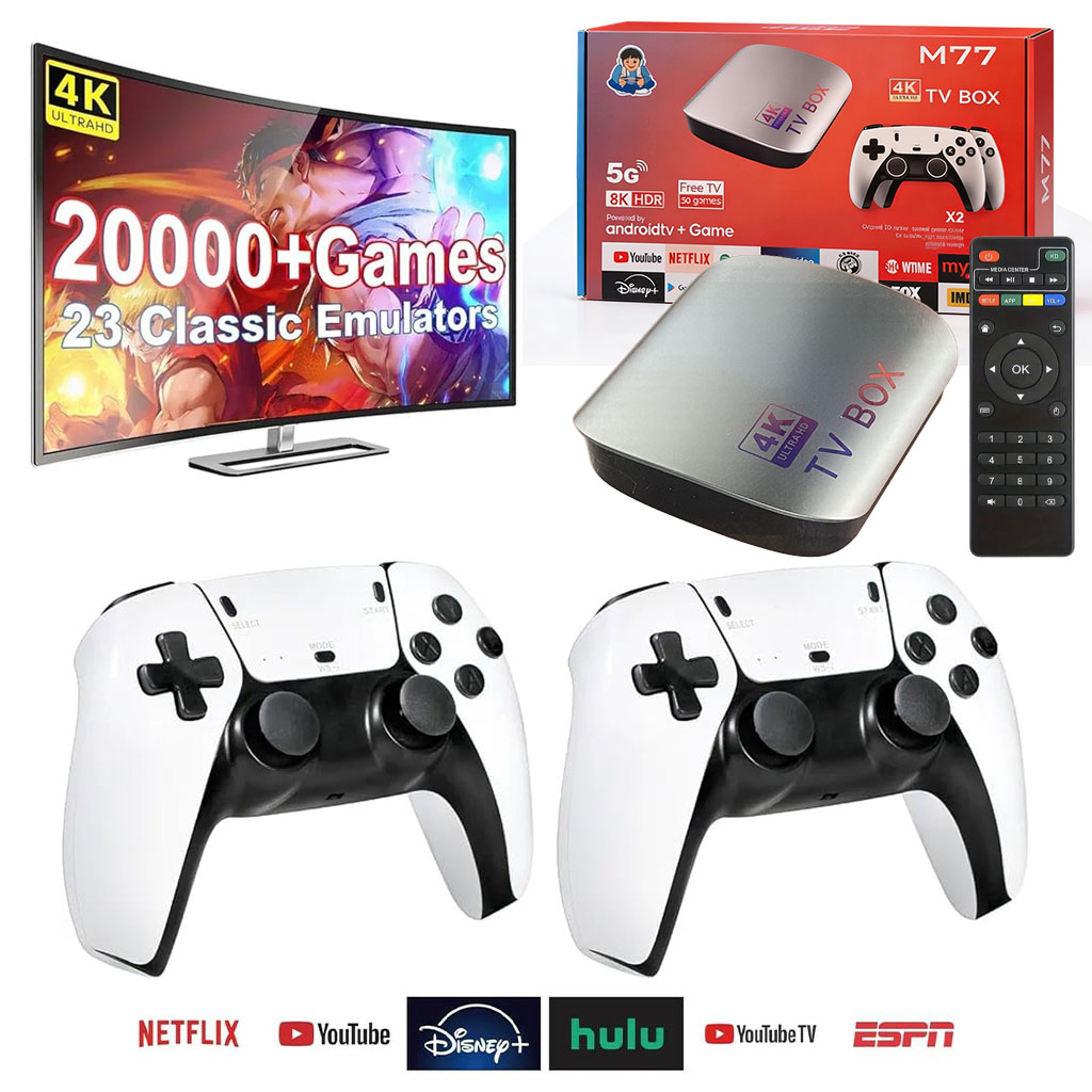 TV Box & Game Console M77 Ultra HD avec Deux Manettes et Télécommande - جهاز الترفيه والألعاب المتكامل 2