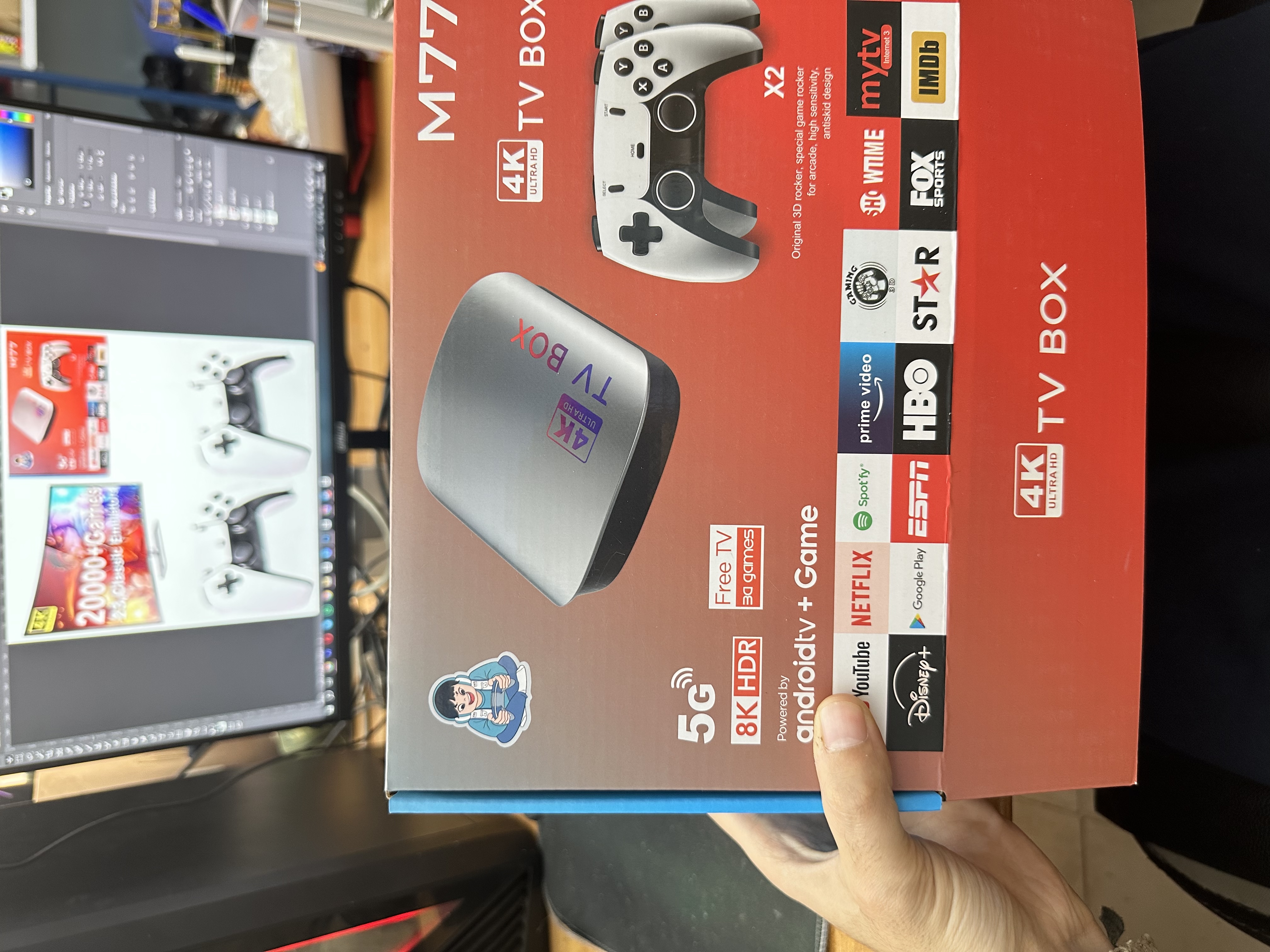 TV Box & Game Console M77 Ultra HD avec Deux Manettes et Télécommande - جهاز الترفيه والألعاب المتكامل 10