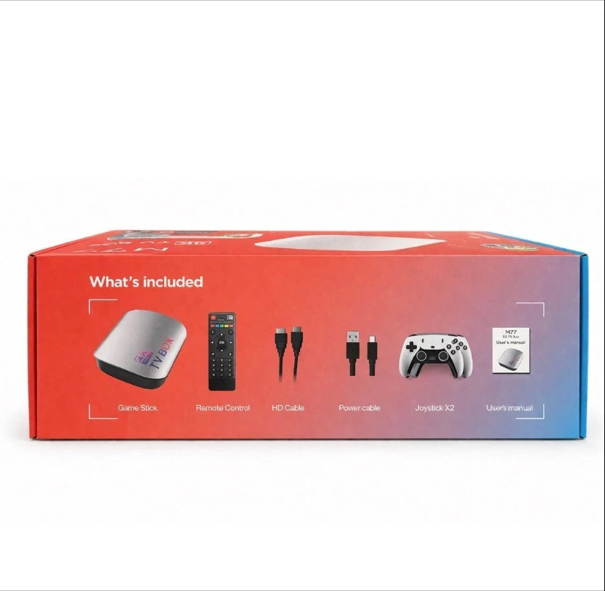 TV Box & Game Console M77 Ultra HD avec Deux Manettes et Télécommande - جهاز الترفيه والألعاب المتكامل 13