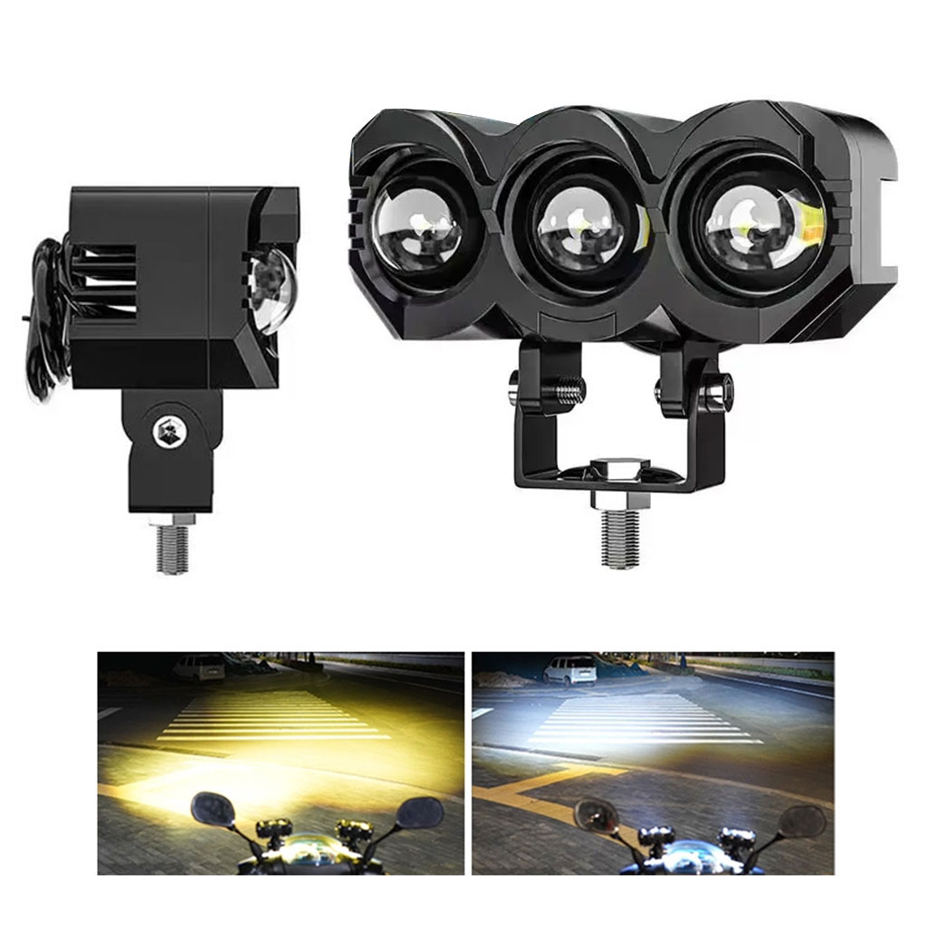 Projecteur Universel LED à 3 lentilles Pour Vélo et Moto 1