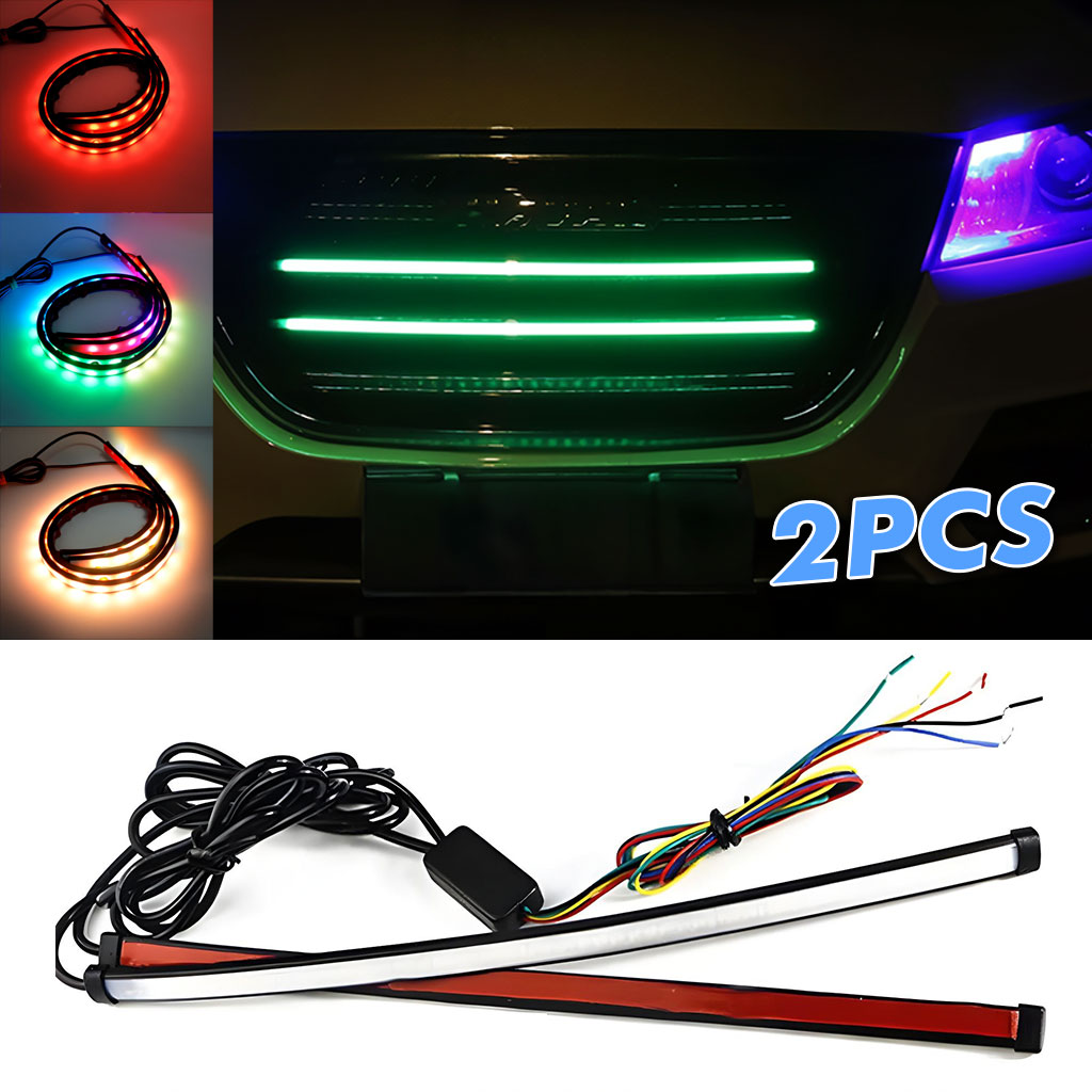 Bande lumineuse LED RGB pour Grille de Voiture 60cm 2PCs 1