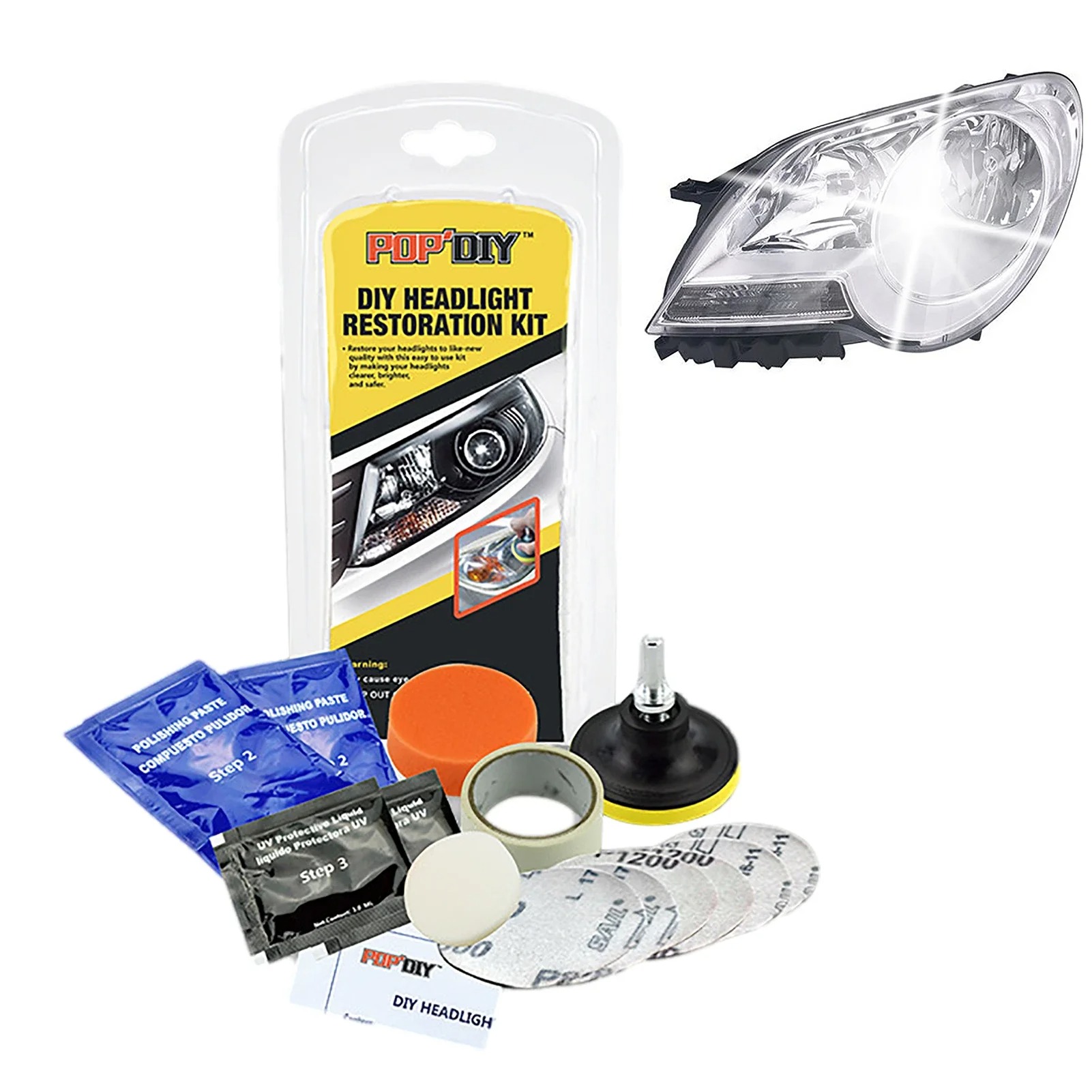 Kit Rénovation Phare Voiture pour Les Rayures De Jaunissement - طقم تنظيف أضواء السيارة 3
